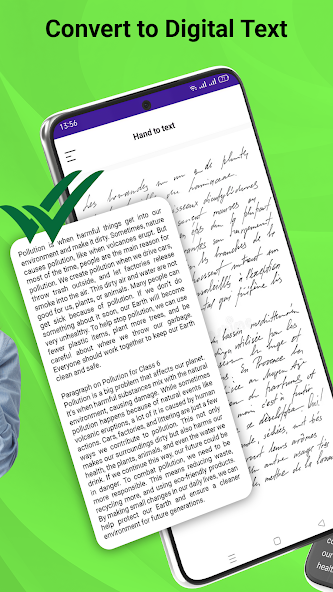 Converted handwritten notes screen